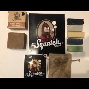 NEW! DR.SQUATCH “Wood Barrel Bourbon” Bar & 5 mini sample bar set